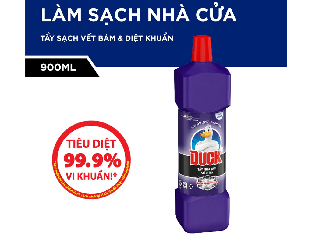 Tẩy nhà tắm con vịt DUCK Thái Lan siêu sạch - chai 900ml tím - vệ sinh nhà tắm