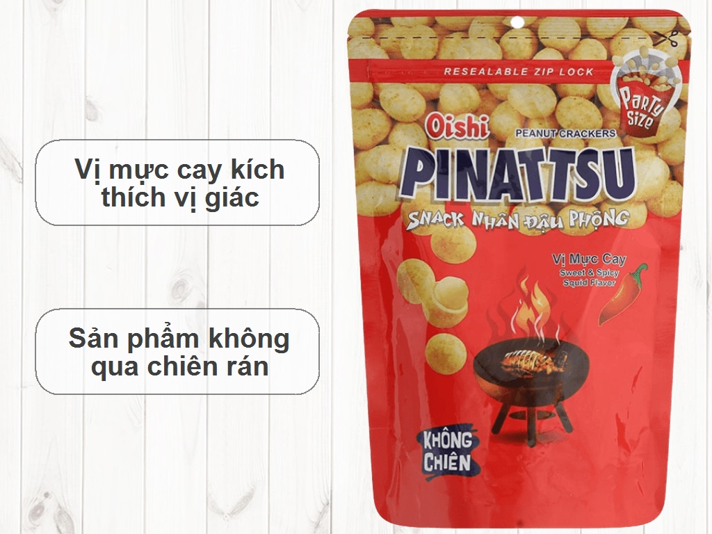 Snack nhân đậu phộng Pinattsu Oishi gói 85g